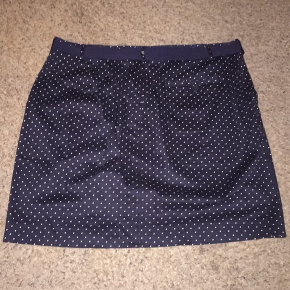 Chaps Navy Blue Polka Dot Skirt - Picture 3 of 5